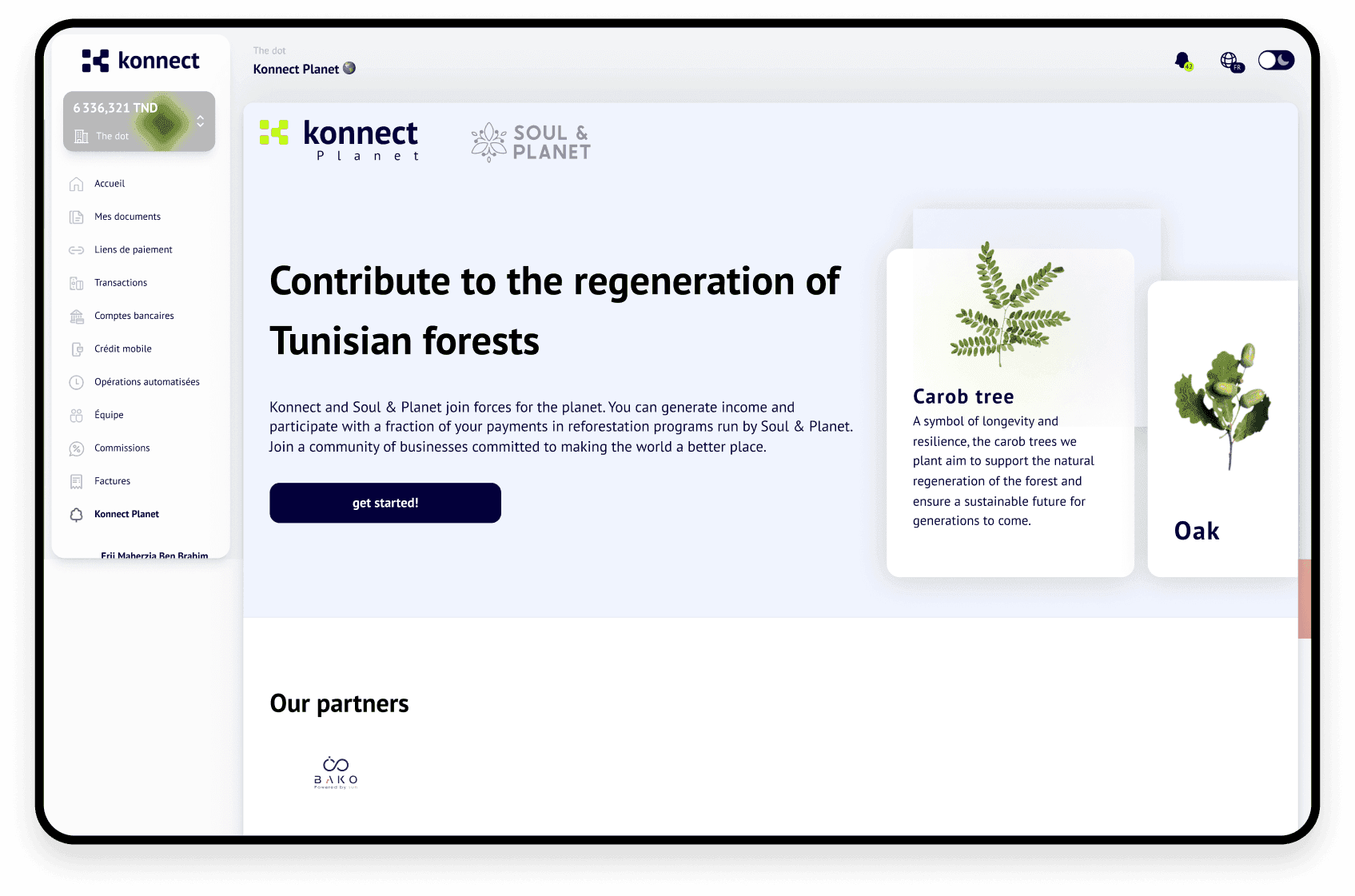 Konnect Dashboard Image French Konnect Dashboard Image French